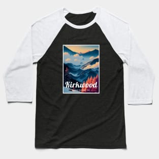 Kirkwood Lake Tahoe California ski Baseball T-Shirt